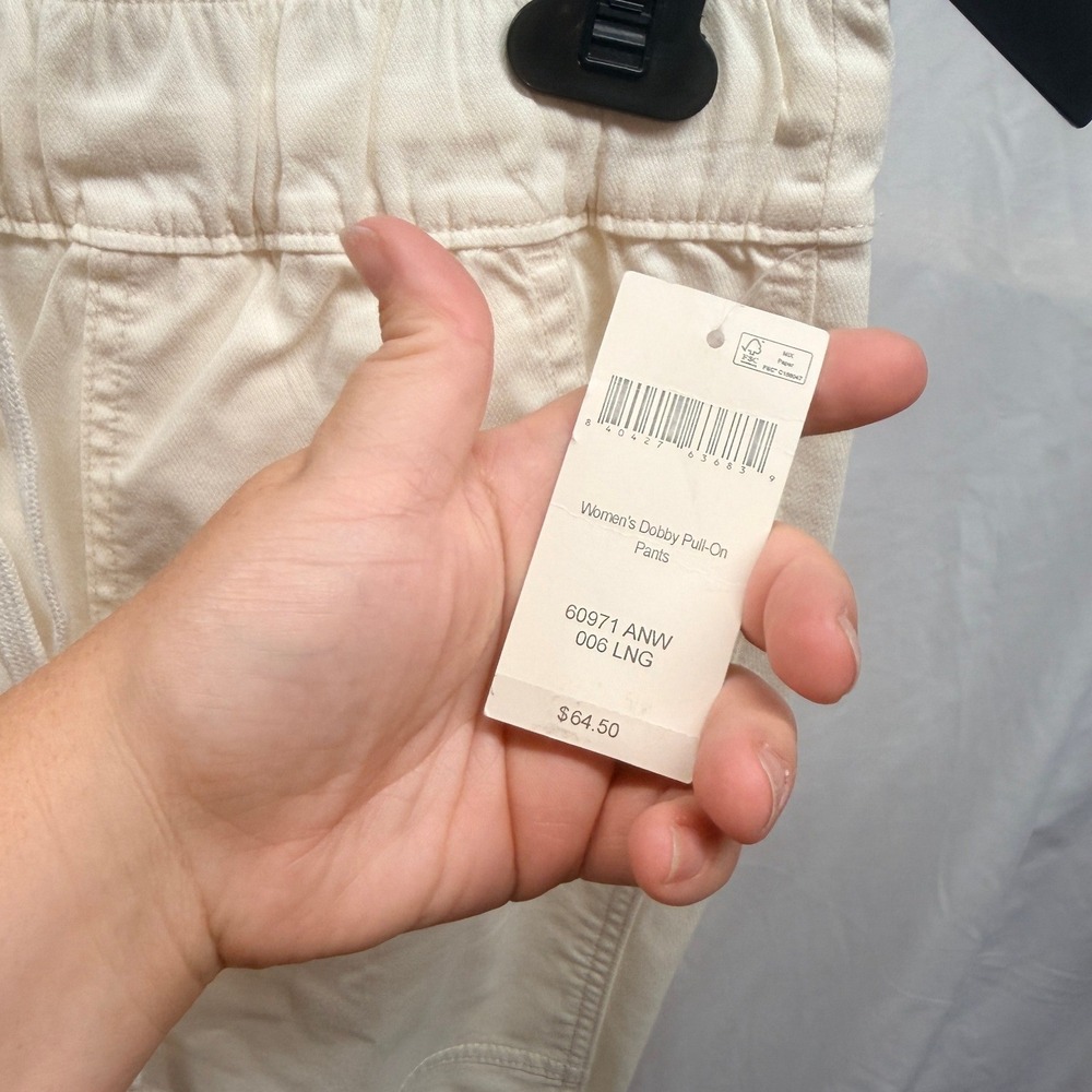 Duluth NEW! Women's Dobby Pull-On Tie Waist Pants In Antique White Sz 6L - Picture 6 of 8
